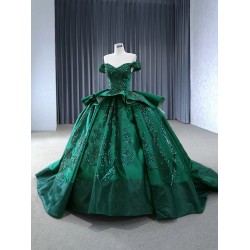 Ball Gown Emerald Green Quinceanera Dresses Off Shoulder Sweetheart Vestido De 15 16 Anos