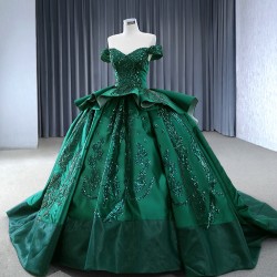 Ball Gown Emerald Green Quinceanera Dresses Off Shoulder Sweetheart Vestido De 15 16 Anos