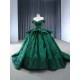 Ball Gown Emerald Green Quinceanera Dresses Off Shoulder Sweetheart Vestido De 15 16 Anos