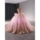 Ball Gown Pink Quinceanera Dress Pearl Sequin Birthday Sweet 16 Gown Sleeveless Vestidos De 15 XV Anos