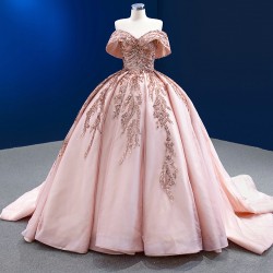 Ball Gown Prom Dress Off Shoulder Pink Quinceanera Dress 2024 Sweet 15 16 Birthday Party Gown