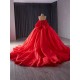 Ball Gown Red Quinceanera Dress Beading Off Shoulder Sweet 16 Gowns Birthday Vestidos De 15 XV Anos With Bow