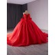 Ball Gown Red Quinceanera Dress Beading Off Shoulder Sweet 16 Gowns Birthday Vestidos De 15 XV Anos With Bow