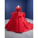 Ball Gown Red Quinceanera Dresses Long Sleeve Princess Prom Dresses Sweet 16 Dresses Vestidos De 15 Anos