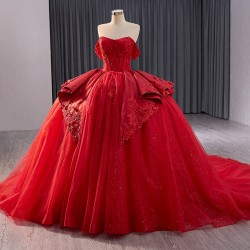 Ball Gown Red Quinceanera Dresses Sleeveless Lace Appliques Long Prom Sweet 16 Prom Gowns Vestidos De Quinceanera