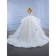 Ball Gown Tulle Wedding Dress Cape Sleeve Bridal Gowns Scoop Neck Robe de Mariage