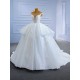 Ball Gown Tulle Wedding Dress Cape Sleeve Bridal Gowns Scoop Neck Robe de Mariage