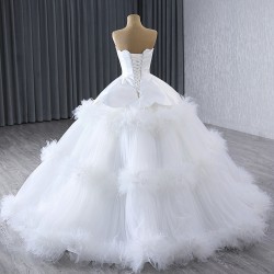 Ball Gown Wedding Dress Sleeveless Backless Bridal Growns Tiered Women Vestidos De Novia