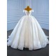 Ball Gown Wedding Dress Off Shoulder White Bride Gown Satin Pearl Vestido de Novia