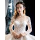 Ball Gown Wedding Dresses Long Sleeve Bridal Dress Scoop Neck Sweep Train Couture Mariage 2024