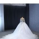 Ball Gown Wedding Dresses Long Sleeve Bridal Gowns Sequin Scoop Neck Vestidos De Noiva