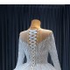 Ball Gown Wedding Dresses Long Sleeve Bridal Gowns Sequin Scoop Neck Vestidos De Noiva