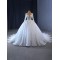 Ball Gown Wedding Dresses Long Sleeve Bridal Gowns Sequin Scoop Neck Vestidos De Noiva