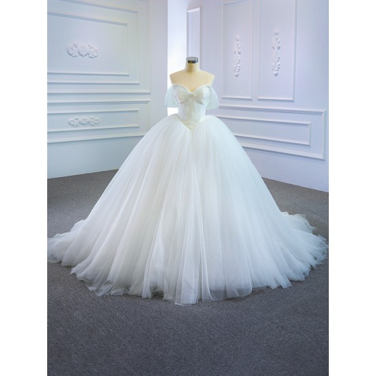 Ball Gown Wedding Dresses Sweetheart Neck Lace Bridal Gowns Off Shoulder Robe De Custom