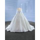 Ball Gown White Wedding Dress Long Sleeve 2024 Backless Beading Bridal Gown Sweep Train Vestido de Novia