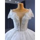 Ball Gown White Wedding Dresses Cape Sleeve Wedding Bridal Gowns Vestidos De Noiva