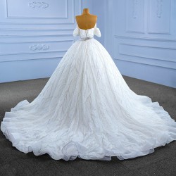 Beading Wedding Dress Strapless Pearl Vestidos De Novia Bridal Gowns Floor Length Ball Gown