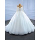 Beading White Wedding Dresses African Dubai Arabic Wedding Gown Long Sleeve Lace Up Bridal Dress