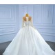 Beading White Wedding Dresses African Dubai Arabic Wedding Gown Long Sleeve Lace Up Bridal Dress