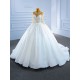 Beading White Wedding Dresses African Dubai Arabic Wedding Gown Long Sleeve Lace Up Bridal Dress