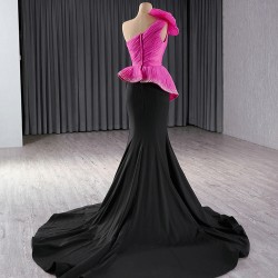 Black On Purple Mermaid Prom Dresses Long 2024 Sexy Backless Satin Prom Gowns Evening Party Dresses Vestido de Festa