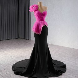 Black On Purple Mermaid Prom Dresses Long 2024 Sexy Backless Satin Prom Gowns Evening Party Dresses Vestido de Festa