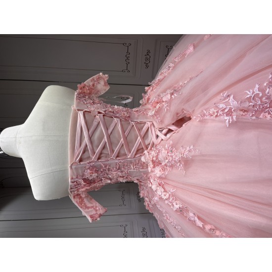 Cap Sleeves Pink Quinceanera Dresses for Girl Sweetheart Neck Appliques Ball Gown Vestidos De Baile Custom Made