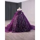 Cape Purple Quinceanera Dresses Lace Appliques Princess Ball Gown Sweet 16 Dress Sweetheart Neck Vestidos De 15 Anos