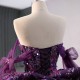 Cape Purple Quinceanera Dresses Lace Appliques Princess Ball Gown Sweet 16 Dress Sweetheart Neck Vestidos De 15 Anos