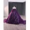 Cape Purple Quinceanera Dresses Lace Appliques Princess Ball Gown Sweet 16 Dress Sweetheart Neck Vestidos De 15 Anos