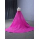 Cape Red Violet Prom Evening Dresses Beading Formal Party Gowns Women Wedding Banquet Dress