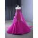 Cape Red Violet Prom Evening Dresses Beading Formal Party Gowns Women Wedding Banquet Dress