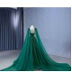 Cape Sleeve Emerald Green Evening Dresses For Women A Line Prom Party Gowns For Special Events Vestidos De Gala