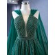 Cape Sleeve Emerald Green Evening Dresses For Women A Line Prom Party Gowns For Special Events Vestidos De Gala