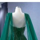 Cape Sleeve Emerald Green Evening Dresses For Women A Line Prom Party Gowns For Special Events Vestidos De Gala