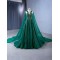 Cape Sleeve Emerald Green Evening Dresses For Women A Line Prom Party Gowns For Special Events Vestidos De Gala