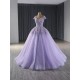 Cape Sleeve Lavender Evening Dress For Women Elegant A Line Long Prom Party Gowns Vestidos De Fiesta Formal