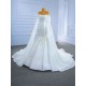 Cape Sleeve Mermaid White Wedding Dress Strapless Bridal Gowns Sweep Train Vestido de Novia