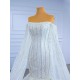 Cape Sleeve Mermaid White Wedding Dress Strapless Bridal Gowns Sweep Train Vestido de Novia