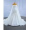 Cape Sleeve Mermaid White Wedding Dress Strapless Bridal Gowns Sweep Train Vestido de Novia