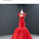 Cape Sleeve Red Prom Dresses For Women 2024 Sleeveless Ruffled Mermaid Evening Gowns Vestido de Festa