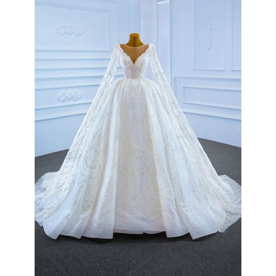 Cape Sleeve Wedding Dress Classic Bridal Gowns Princess Bride Gown Vestido De Noiva