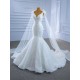 Cape Sleeve Wedding Dress Lace V Neck Wedding Gown Backless With Lace Up Mermaid Dresses 2024