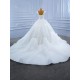 Cape Sleeve Wedding Dress Ruffled Backless Formal Bridal Growns vestido de noiva Court Train 2024