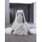 Cape Sleeve Wedding Dress Ruffled Bride Gown Satin Black Girl Women Dress