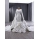 Cape Sleeve Wedding Dress Ruffled Bride Gown Satin Black Girl Women Dress