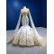 Cape Sleeve Wedding Dress Scoop Neck Mermaid Wedding Gown Sequin Bridal Dress Robe De Mariee