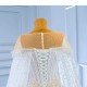 Cape Sleeve Wedding Dresses Floor Length Robe De Mariee Scoop Neck Bridal Gowns 2024