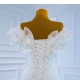 Cape Sleeve Wedding Dresses For Woman Lace Appliques Bride Gowns Print Embroidery Pleat Dress Robe