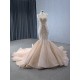 Champagne Evening Dresses Crystal Beaded Mermaid Sweetheart Formal Party Prom Gowns Vestido De Fiesta